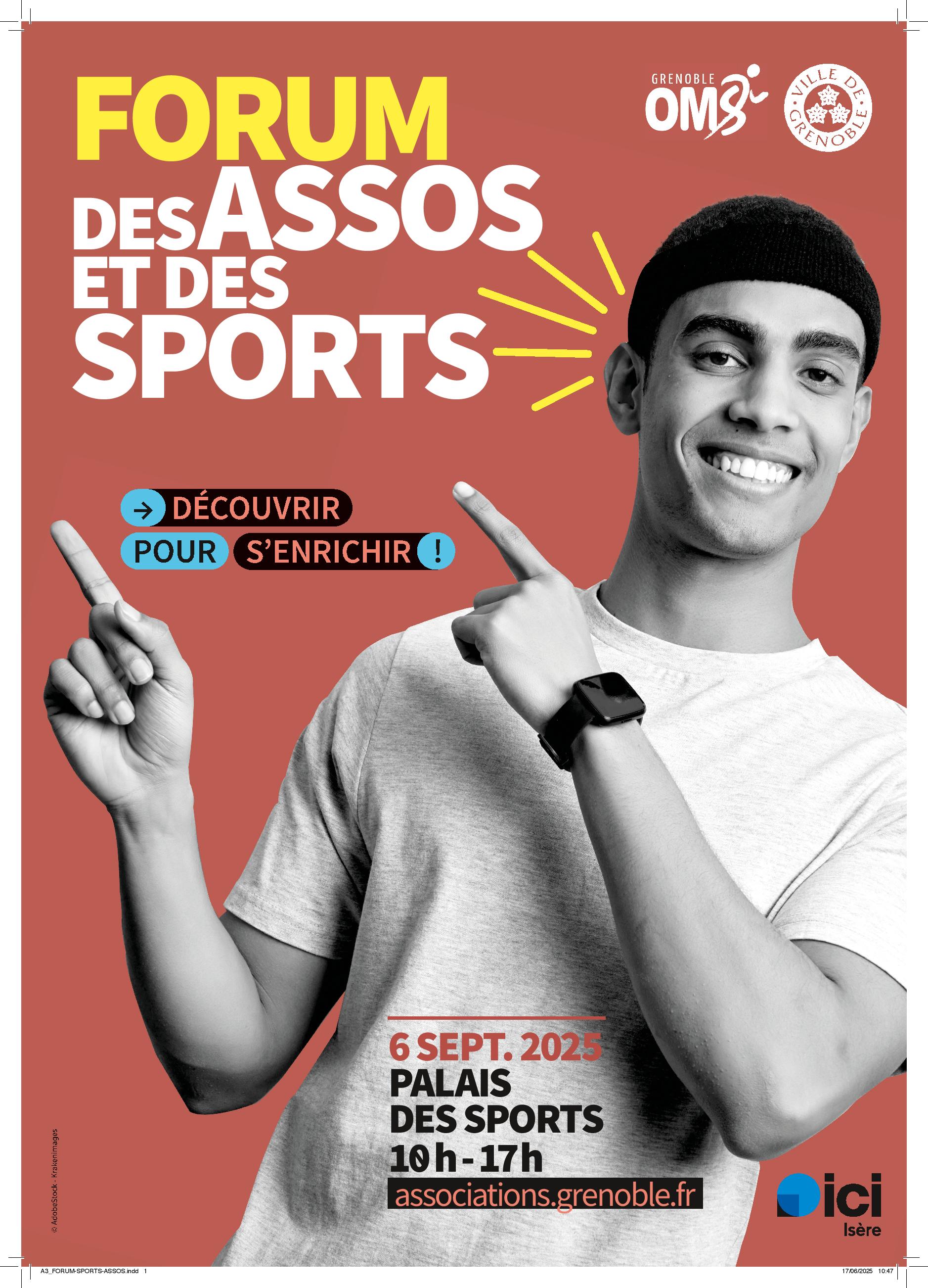 Forum des Associations Samedi 6 septembre au Palais des Sports de Grenoble 10h00 - 17h00