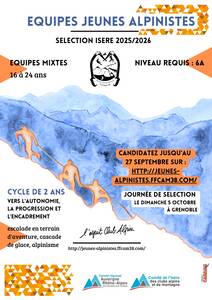 Équipes jeunes alpinistes Isère, sélection 2025/2026