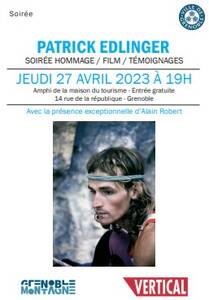 Soirée hommage Patrick Edlinger jeudi 27 avril 2023