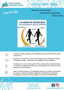 Section de marche nordique : réunion d'information vendredi 27 septembre de 17H30 à 19h00 dans les locaux du club.